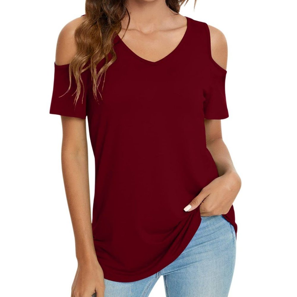 Cold Shoulder Short Sleeve